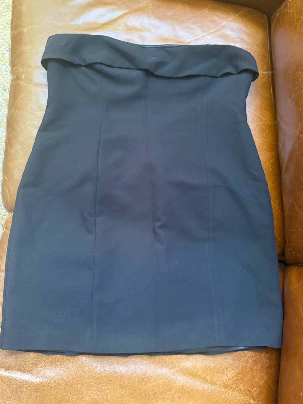 Strapless Fold-Over Little Black Dress